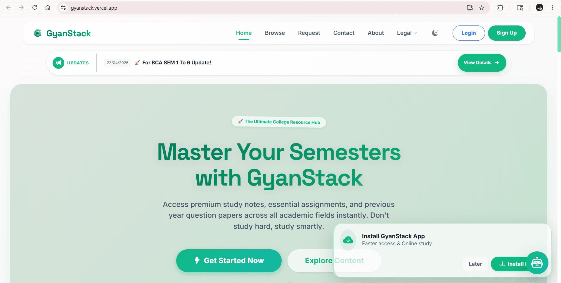 GyanStack - Student Study Partner