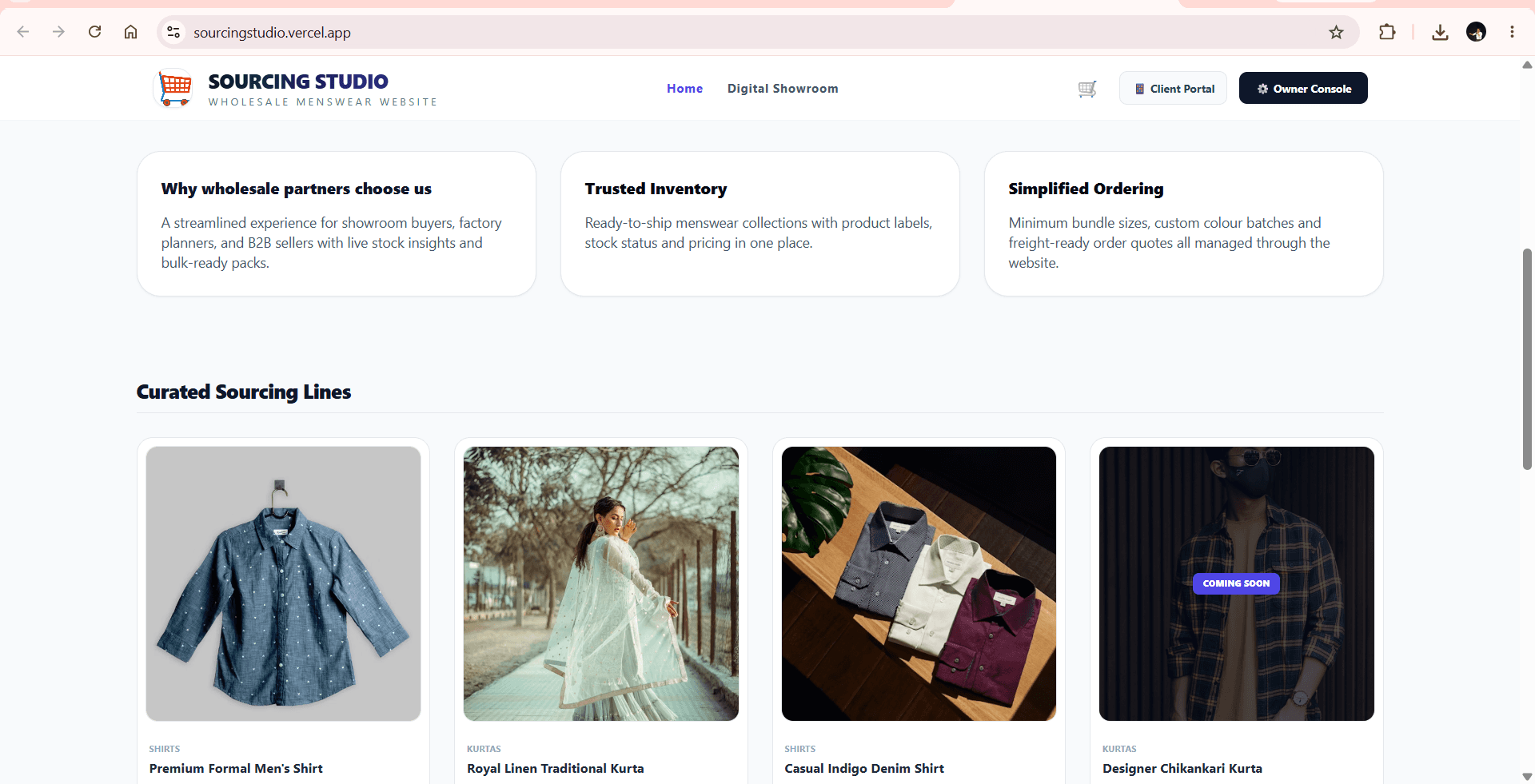 Sourcing Studio - B2B Textile Hub